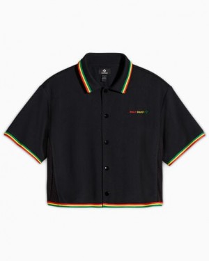 Men Converse Converse x Daily Paper Cropped T Shirts Black Australia | C-05418729