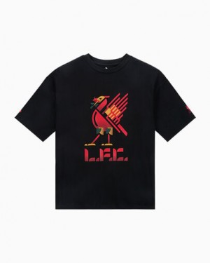 Men Converse Converse x Liverpool FC Liver Bird T Shirts Black Australia | C-98127069