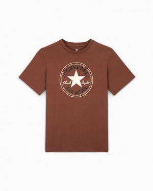Men Converse Go-To All Star Patch Standard-Fit T Shirts Brown Australia | C-75320849