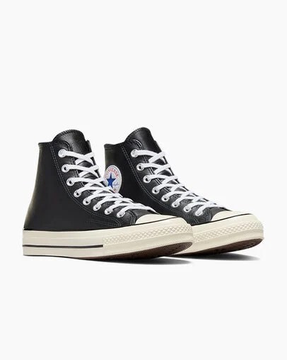 Men Converse Chuck 70 Leather Sneakers Black / White Australia | C-91258049