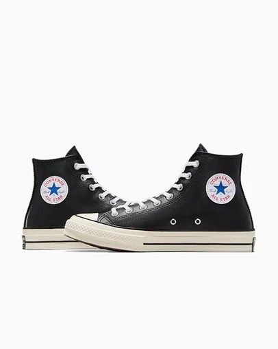 Men Converse Chuck 70 Leather Sneakers Black / White Australia | C-91258049