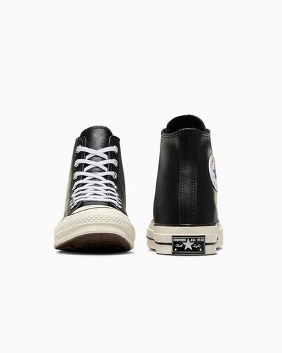 Men Converse Chuck 70 Leather Sneakers Black / White Australia | C-91258049