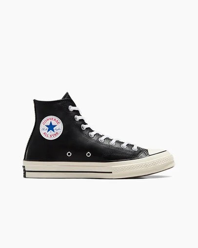 Men Converse Chuck 70 Leather Sneakers Black / White Australia | C-91258049