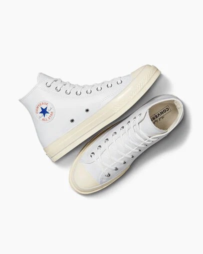 Men Converse Chuck 70 Leather Sneakers White Australia | C-49276819