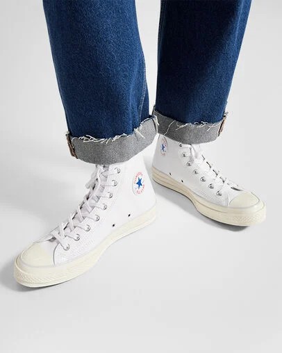 Men Converse Chuck 70 Leather Sneakers White Australia | C-49276819