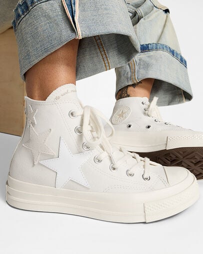Men Converse Chuck 70 Stars Sneakers White / Beige Australia | C-94860719