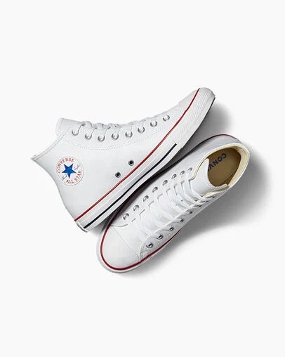 Men Converse Chuck Taylor All Star Leather Sneakers White Australia | C-92375189
