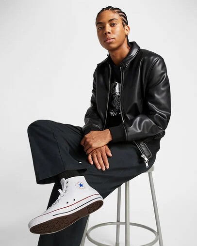 Men Converse Chuck Taylor All Star Leather Sneakers White Australia | C-92375189