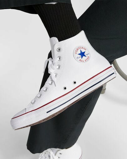 Men Converse Chuck Taylor All Star Leather Sneakers White Australia | C-92375189