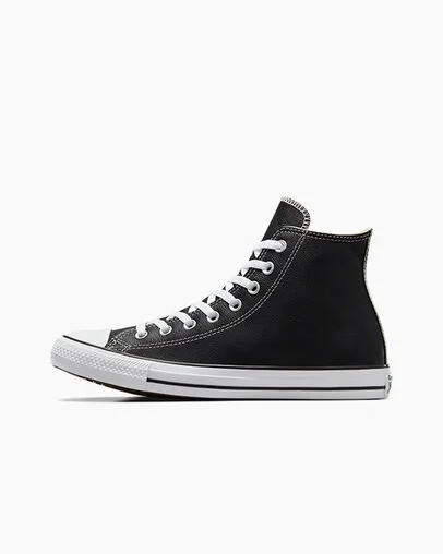 Men Converse Chuck Taylor All Star Leather Sneakers Black Australia | C-62193809