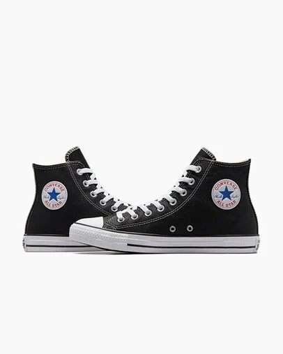 Men Converse Chuck Taylor All Star Leather Sneakers Black Australia | C-62193809
