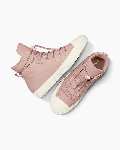 Men Converse Chuck Taylor All Star Weatherized Leather Sneakers Pink Australia | C-18793469