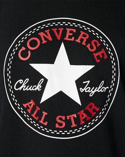Men Converse Go-To All Star Patch Standard-Fit T Shirts Black Australia | C-09653489