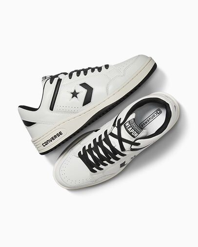 Men Converse Weapon Leather Tennis Shoes White / Black Australia | C-57629039