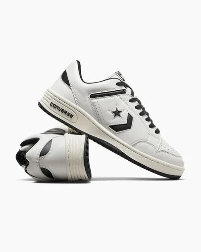 Men Converse Weapon Leather Tennis Shoes White / Black Australia | C-57629039