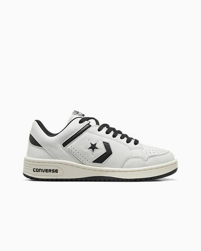 Men Converse Weapon Leather Tennis Shoes White / Black Australia | C-57629039