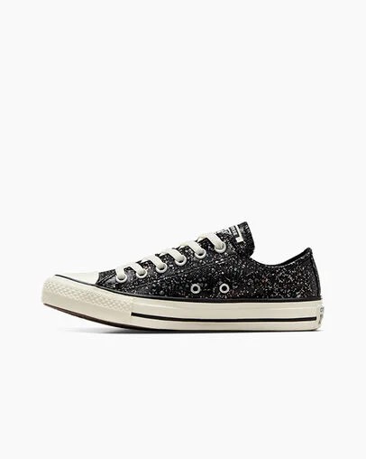 Women Converse Chuck Taylor All Star Glitter Sneakers Black Australia | C-28415639