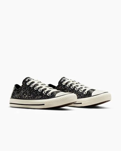 Women Converse Chuck Taylor All Star Glitter Sneakers Black Australia | C-28415639
