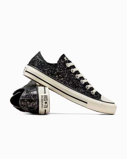 Women Converse Chuck Taylor All Star Glitter Sneakers Black Australia | C-28415639
