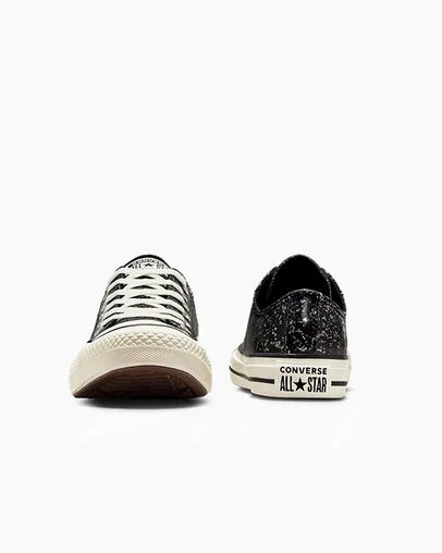 Women Converse Chuck Taylor All Star Glitter Sneakers Black Australia | C-28415639