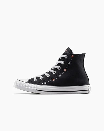 Women Converse Chuck Taylor All Star Petite Petals Sneakers Black / White Australia | C-47650929
