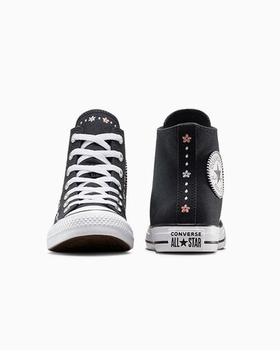 Women Converse Chuck Taylor All Star Petite Petals Sneakers Black / White Australia | C-47650929