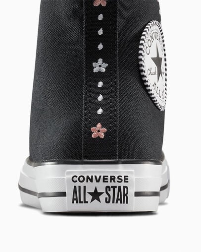 Women Converse Chuck Taylor All Star Petite Petals Sneakers Black / White Australia | C-47650929